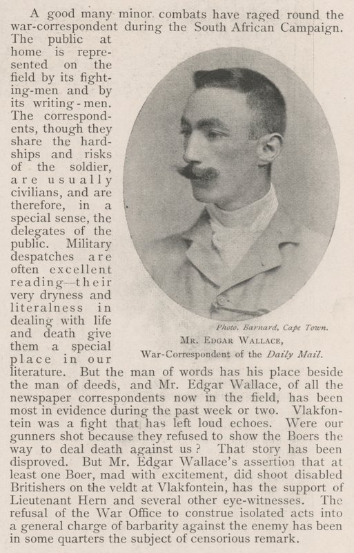 Herra Edgar Wallace, Daily Mailin sotakirjeenvaihtaja tekijältä English Photographer