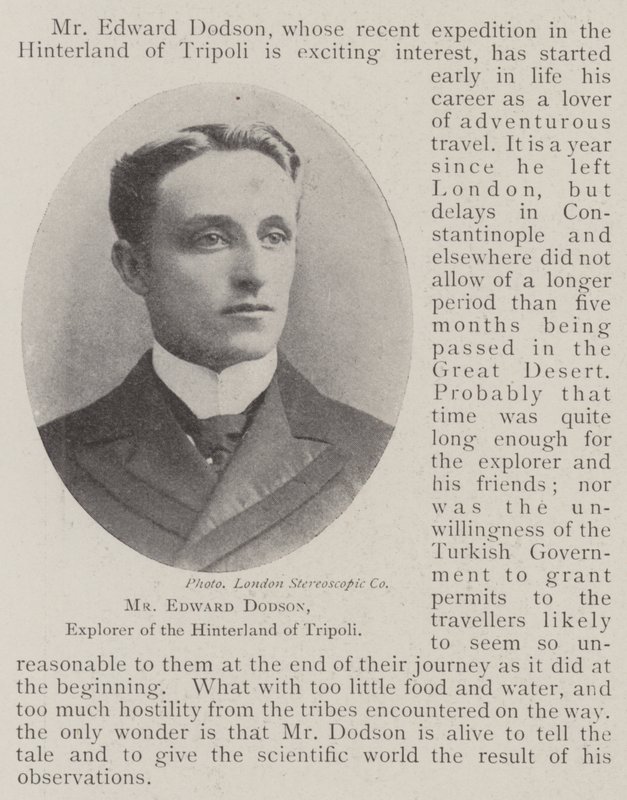Herra Edward Dodson, Tripolin sisämaan tutkimusmatkailija tekijältä English Photographer