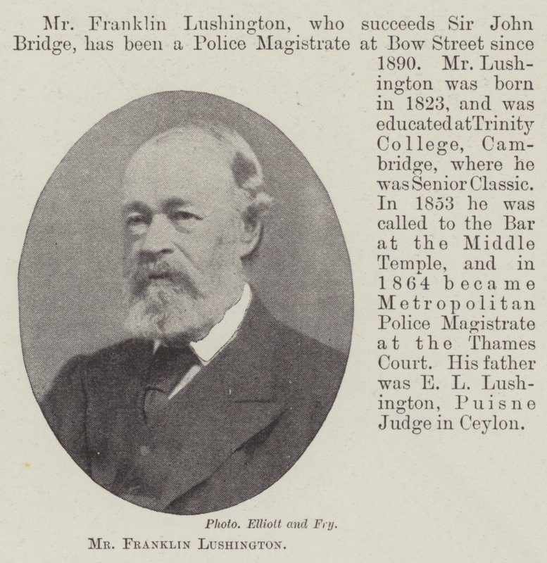 herra Franklin Lushington tekijältä English Photographer