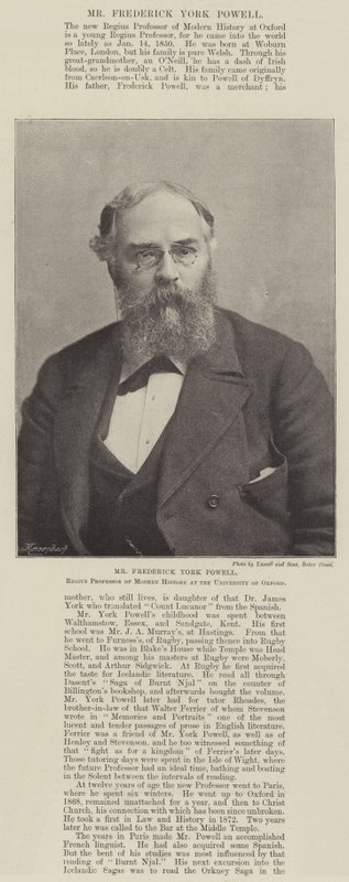 Frederick York Powell, Regius modernin historian professori Oxfordin yliopistosta tekijältä English Photographer