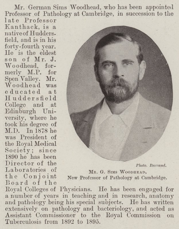 G Sims Woodhead, Cambridgen uusi patologian professori tekijältä English Photographer