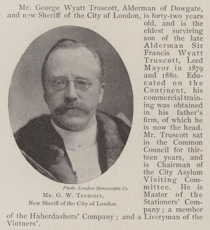 G W Truscott, Lontoon Cityn uusi sheriffi tekijältä English Photographer