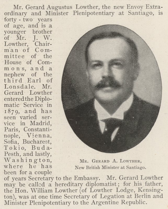 Gerard A Lowther, uusi Britannian ministeri Santiagossa tekijältä English Photographer