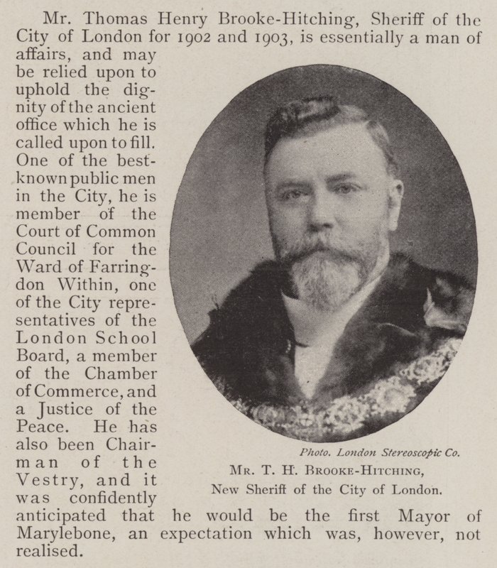 Mr T H Brooke-Hitching, Lontoon Cityn uusi sheriffi tekijältä English Photographer