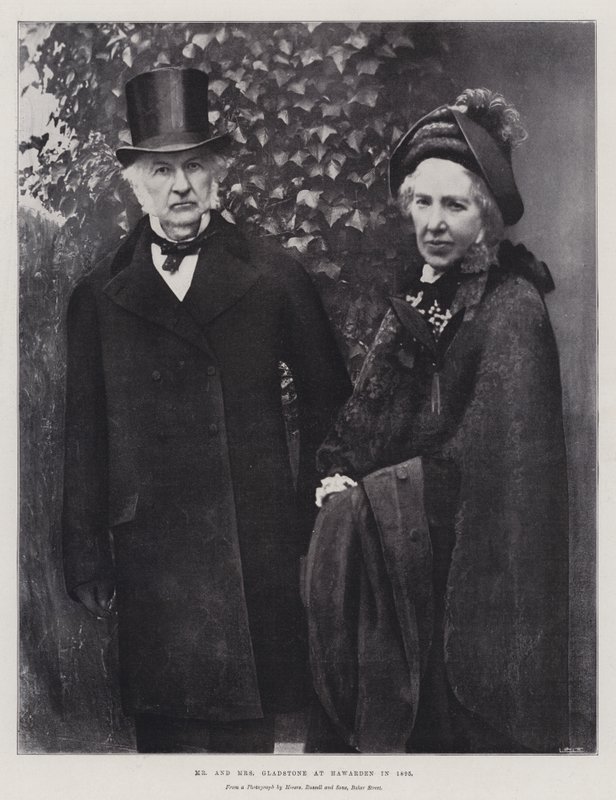 Herra ja rouva Gladstonet Hawardenissa vuonna 1895 tekijältä English Photographer