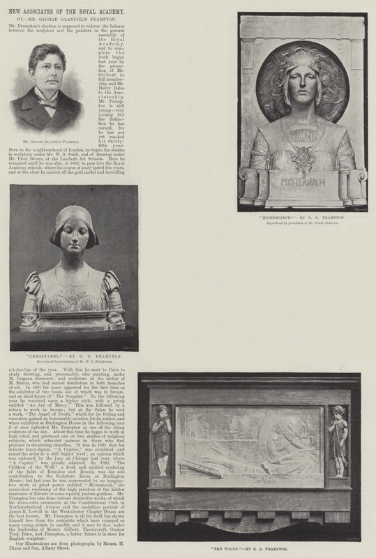 Kuninkaallisen akatemian uudet jäsenet, herra George Glanfield Frampton tekijältä English Photographer