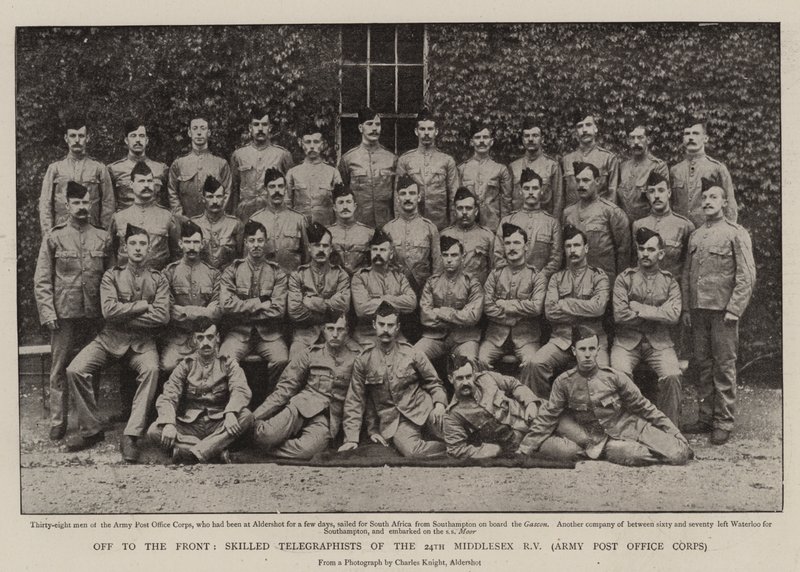 Eteen, 24. Middlesex Rifle Volunteersin taitavat lennättäjät, armeijan postilaitos tekijältä English Photographer