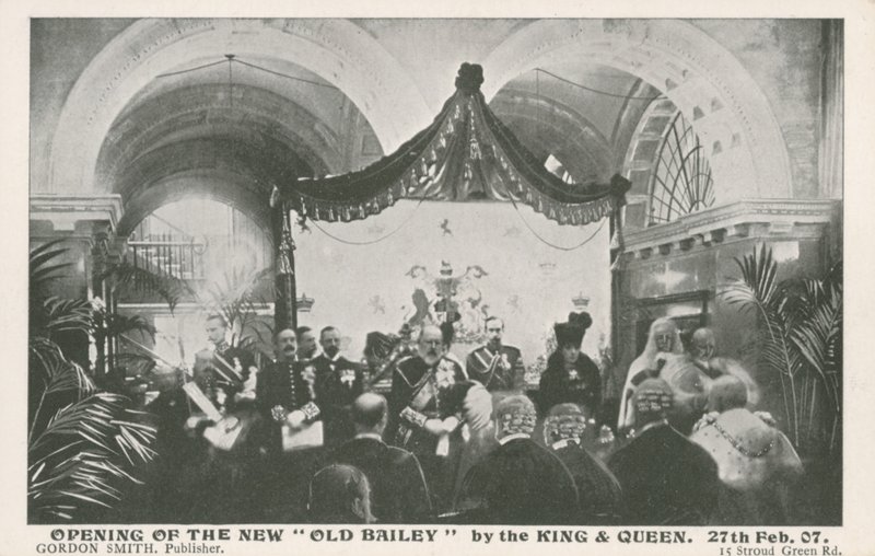 Kuningas ja kuningatar avasivat Old Baileyn 27. helmikuuta 1907 tekijältä English Photographer