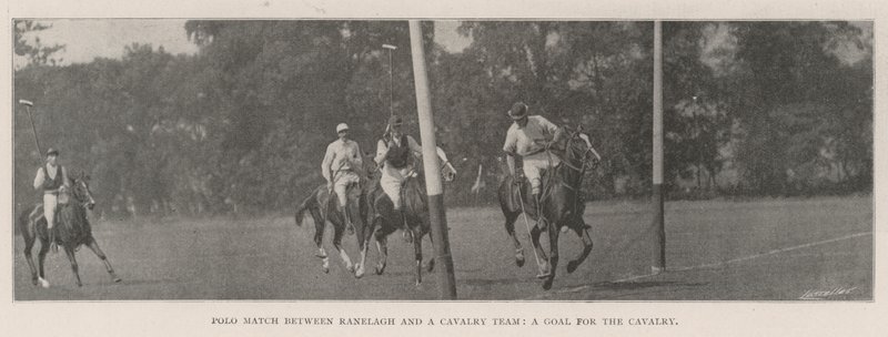 Polo-ottelu Ranelaghin ja ratsuväkijoukkueen välillä, maali ratsuväelle tekijältä English Photographer