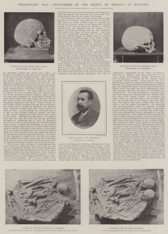 Esihistoriallinen mies, Monacon prinssin löydöt Mentonessa tekijältä English Photographer