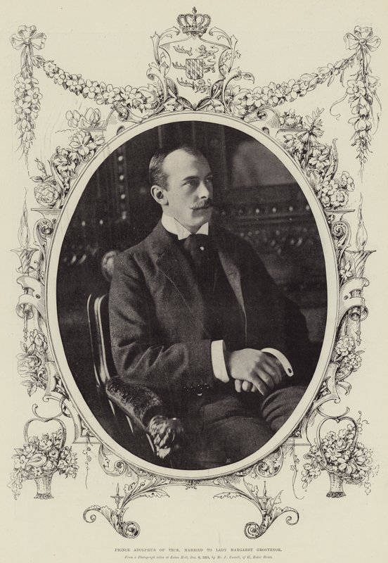 Teckin prinssi Adolphus, naimisissa Lady Margaret Grosvenorin kanssa tekijältä English Photographer
