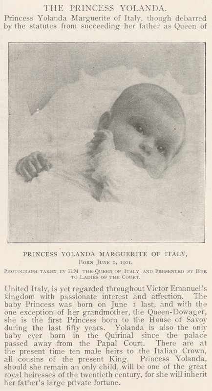Italian prinsessa Yolanda Marguerite, syntynyt 1. kesäkuuta 1901 tekijältä English Photographer