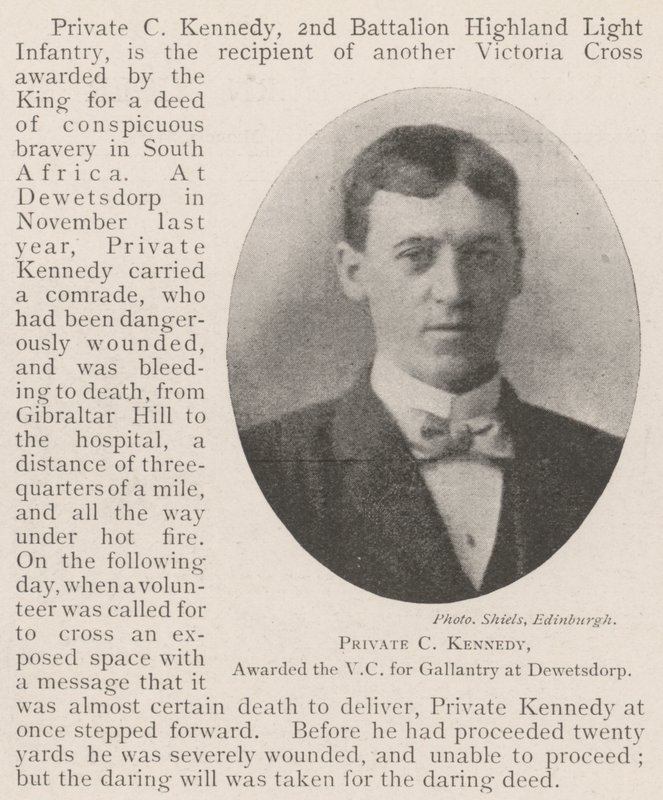 Sotamies C Kennedy, palkittiin Dewetsdorpin uljaisuuden VC:llä tekijältä English Photographer