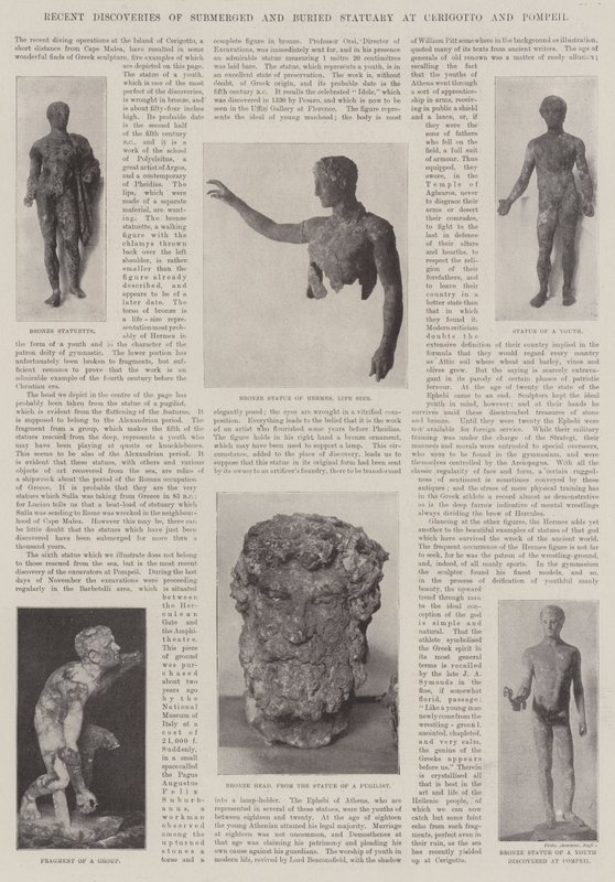 Viimeaikaiset löydöt upotetusta ja haudatusta patsaasta Cerigottossa ja Pompejissa tekijältä English Photographer