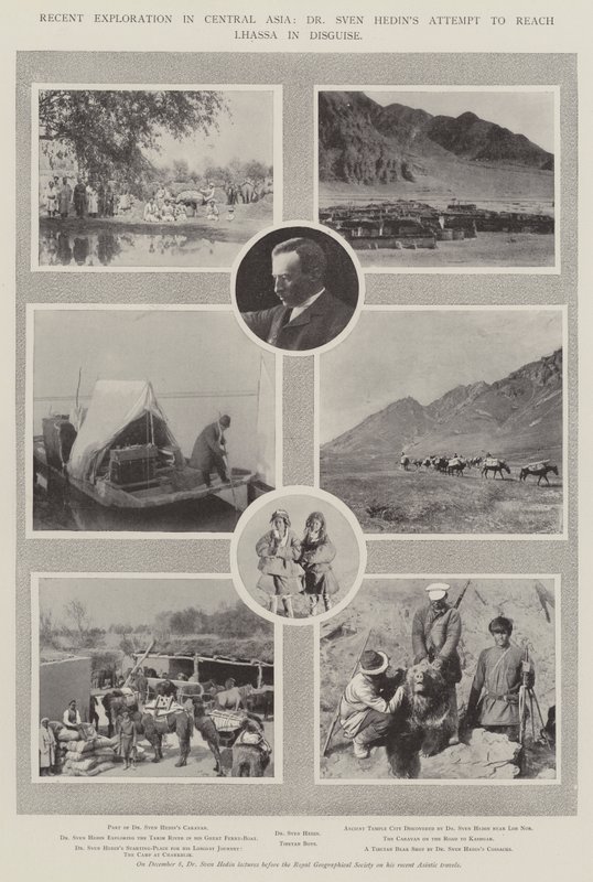 Viimeaikainen tutkimus Keski-Aasiassa, tohtori Sven Hedins Yrittää päästä Lhassaan valepuvussa tekijältä English Photographer