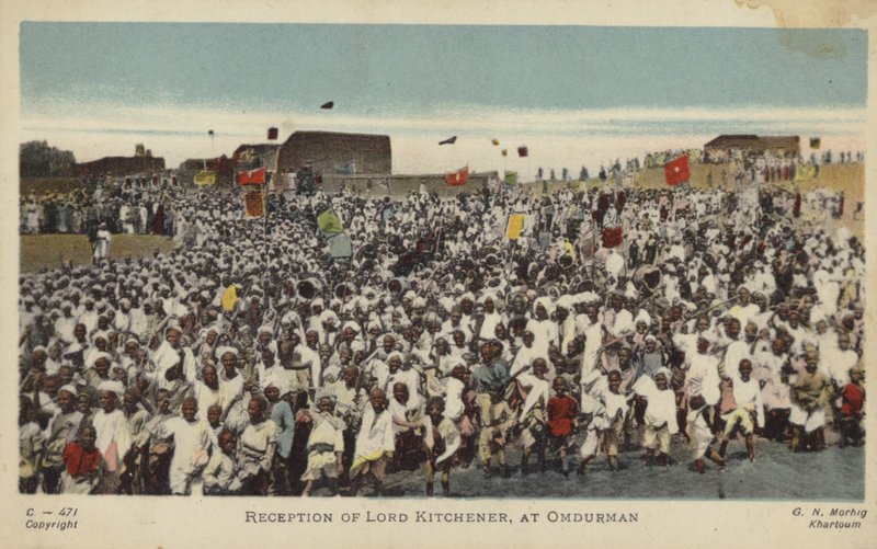 Lord Kitchenerin vastaanotto, Omdurman, c1898 (värillinen kuva) tekijältä English Photographer