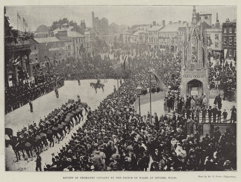 Walesin prinssin katsaus Yeomanry Cavalryyn Devizesissa, Wiltsissä tekijältä English Photographer