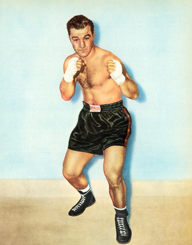 Rocky Marciano, raskaansarjan nyrkkeilyn maailmanmestari, lyömätön 48 ammattilaisottelussa (kuva) tekijältä English Photographer