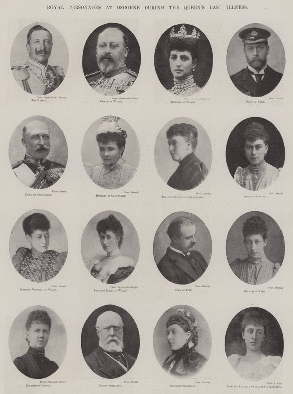 Kuninkaalliset persoonat Osbornessa Queensin viimeisen sairauden aikana tekijältä English Photographer