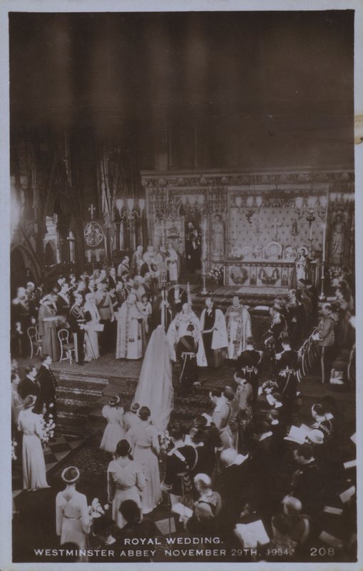 Kuninkaalliset häät, Westminster Abbey 29. marraskuuta 1934 (m/v kuva) tekijältä English Photographer