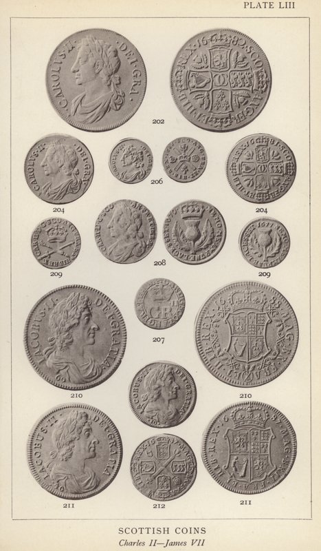Scottish Coins, Charles II, James VII (m/v kuva) tekijältä English Photographer