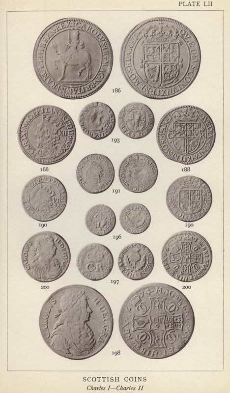 Scottish Coins, Charles I, Charles II (m/w kuva) tekijältä English Photographer