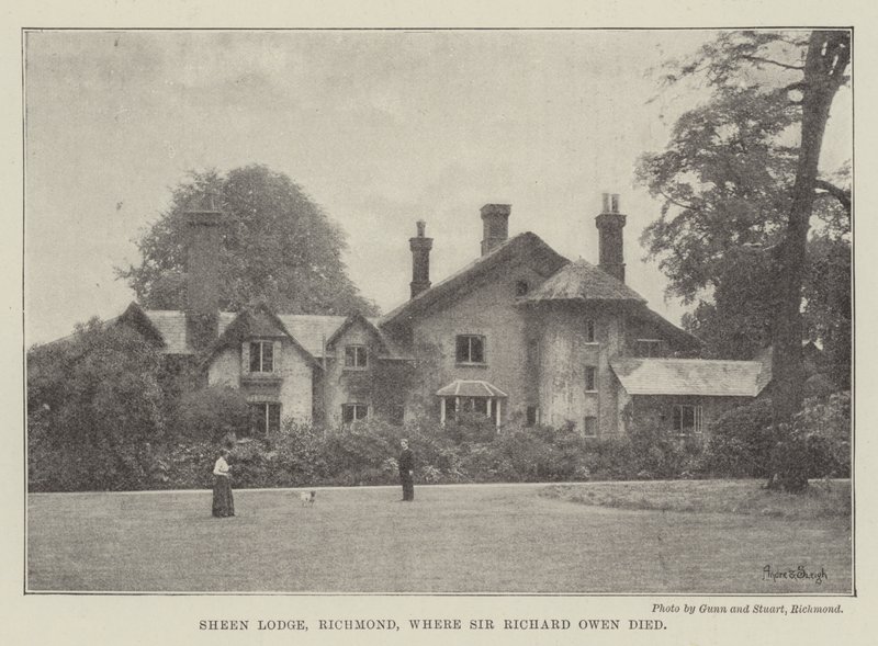 Sheen Lodge, Richmond, jossa Sir Richard Owen kuoli tekijältä English Photographer