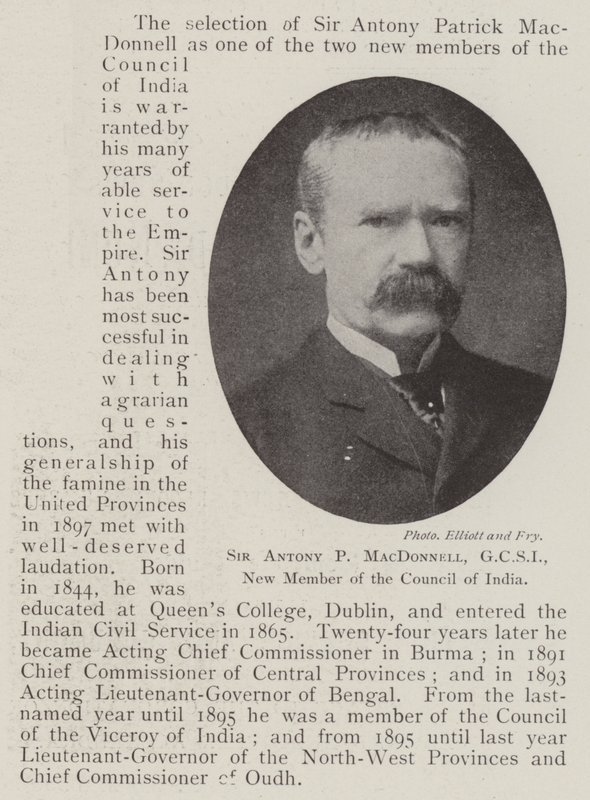 Sir Antony P MacDonnell, GCSI, Intian neuvoston uusi jäsen tekijältä English Photographer