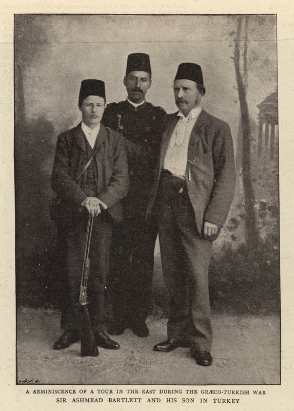 Sir Ashmead Bartlett ja hänen poikansa Turkissa tekijältä English Photographer