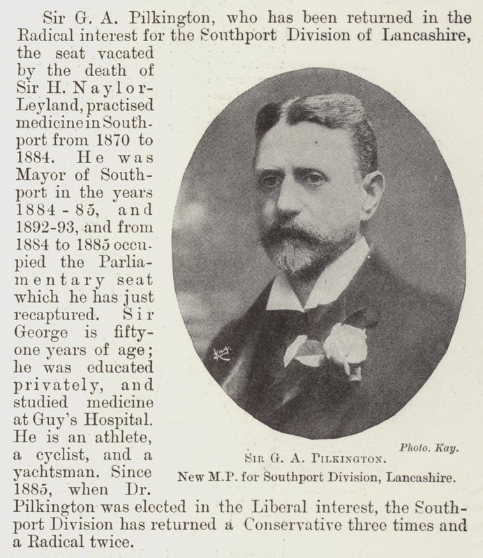 Sir G A Pilkington, uusi kansanedustaja Southport Divisionille, Lancashire tekijältä English Photographer