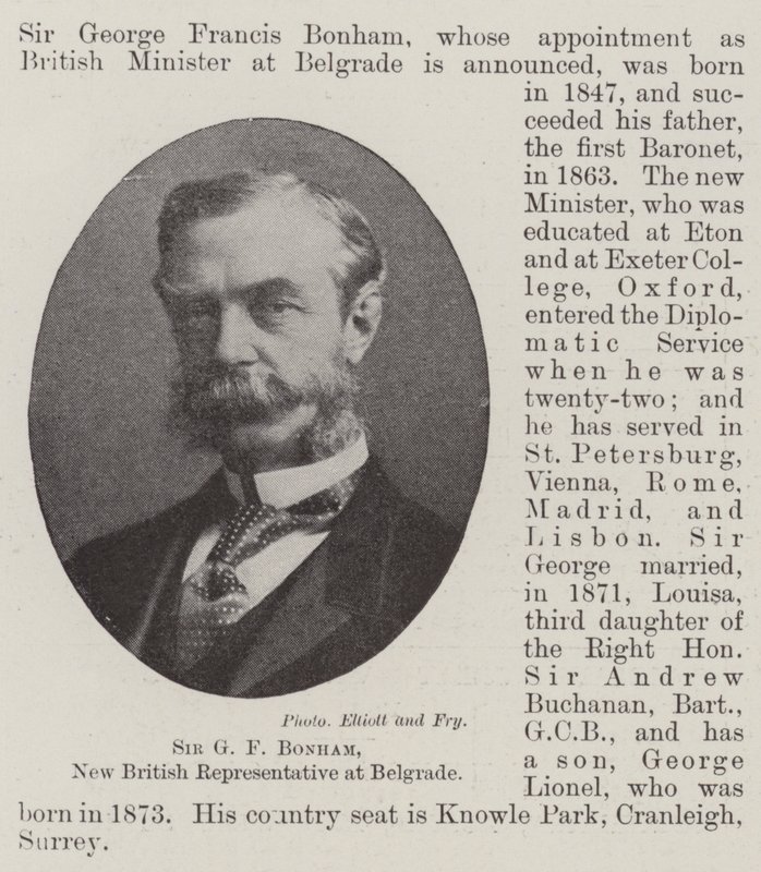 Sir G F Bonham, uusi Britannian edustaja Belgradissa tekijältä English Photographer
