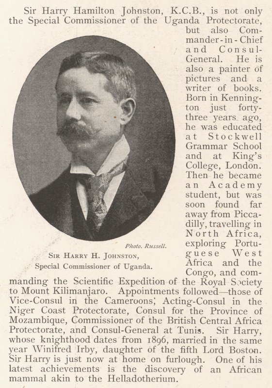 Sir Harry H Johnston, Ugandan erityiskomissaari tekijältä English Photographer