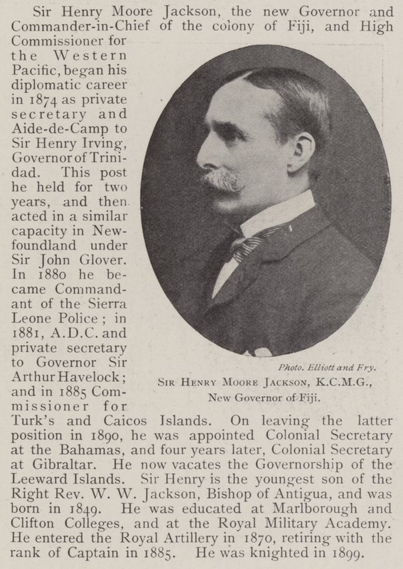 Sir Henry Moore Jackson, KCMG, Fidžin uusi kuvernööri tekijältä English Photographer