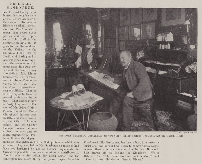 Sir John Tennielsin seuraaja Punch Chief -sarjakuvapiirtäjänä, herra Linley Sambourne tekijältä English Photographer