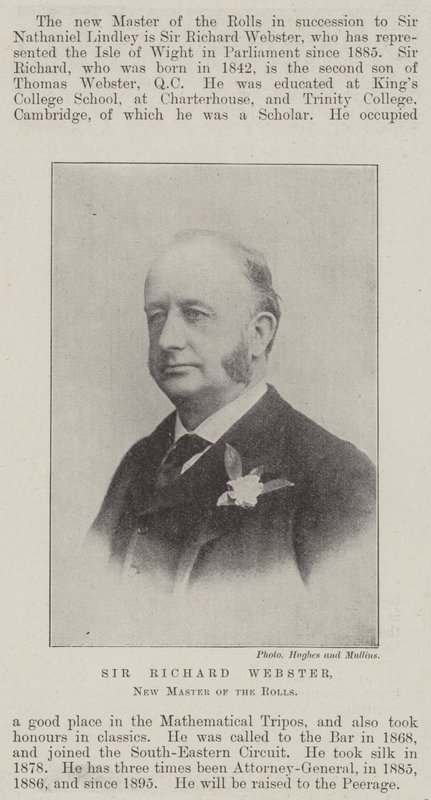 Sir Richard Webster, uusi rullien mestari tekijältä English Photographer