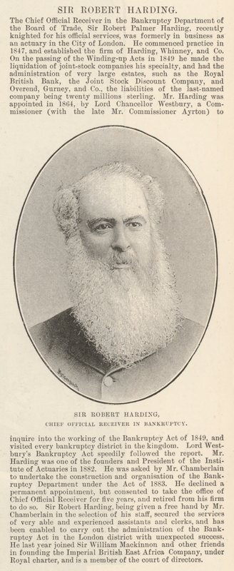 Sir Robert Harding, johtava konkurssipesänhoitaja tekijältä English Photographer
