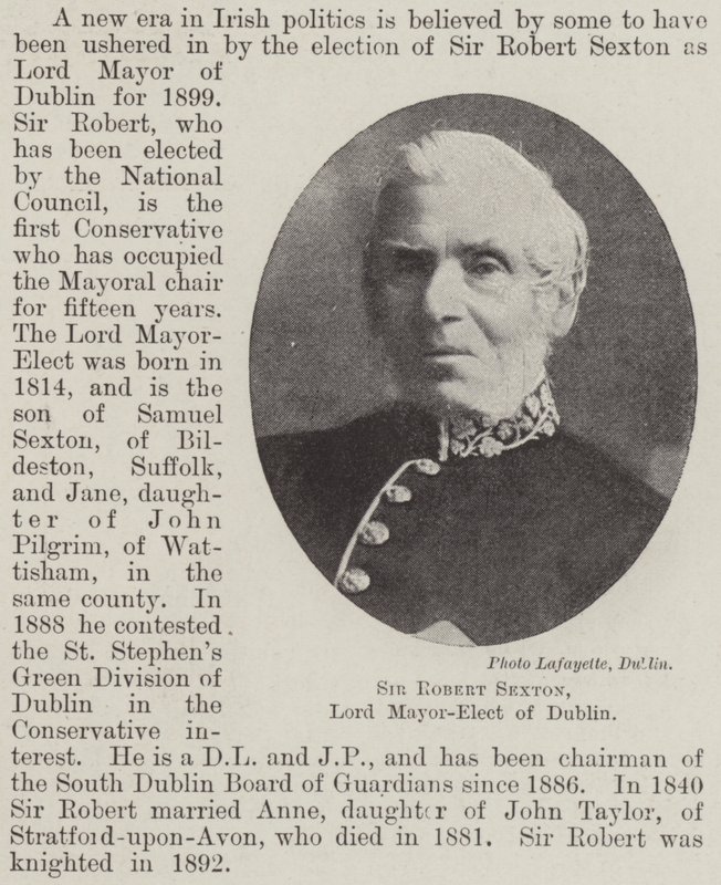 Sir Robert Sexton, Dublinin lordipormestari tekijältä English Photographer