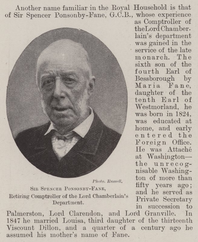 Sir Spencer Ponsonby-Fane, Lord Chamberlains -osaston eläkkeellä oleva valvoja tekijältä English Photographer