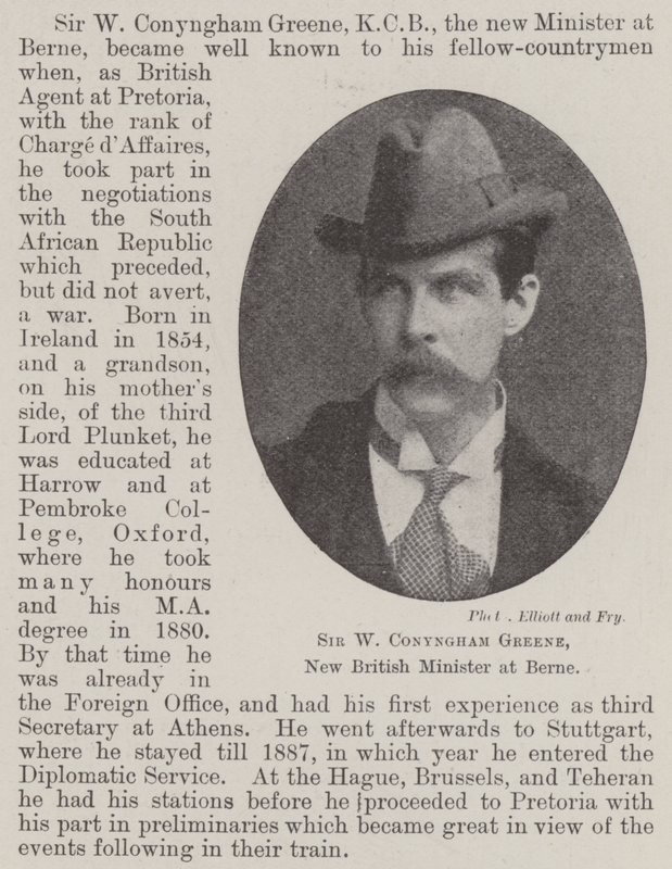 Sir W Conyngham Greene, uusi Britannian ministeri Bernissä tekijältä English Photographer