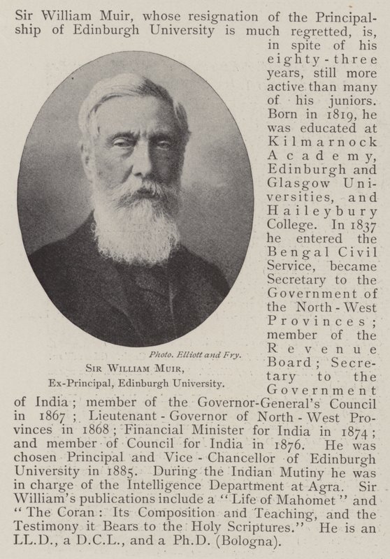 Sir William Muir, entinen rehtori, Edinburghin yliopisto tekijältä English Photographer