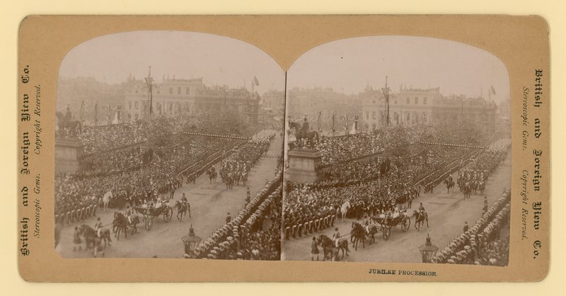 Stereografinen vedos kuningatar Victorian timanttisesta juhlavuodesta tekijältä English Photographer