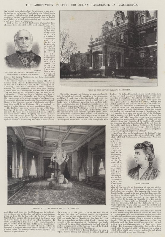 Välimiessopimus, Sir Julian Pauncefote Washingtonissa tekijältä English Photographer