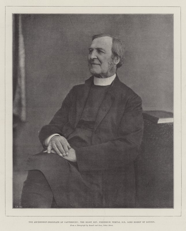 Canterburyn arkkipiispa-ehdokas, oikea pastori Frederick Temple, DD, Lontoon lordipiispa tekijältä English Photographer