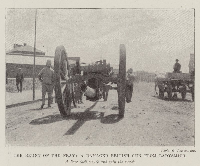 The Brunt of the Fray, vaurioitunut brittiase Ladysmithilta tekijältä English Photographer