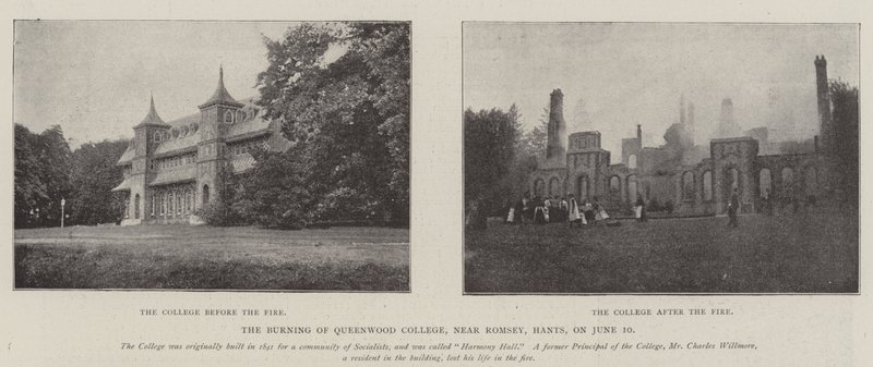 Burning of Queenwood College, lähellä Romseytä, Hants, 10. kesäkuuta tekijältä English Photographer