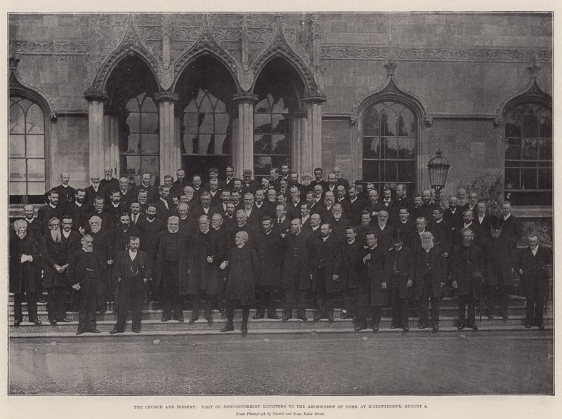 Kirkko ja erimielisyys, nonkonformististen ministerien vierailu Yorkin arkkipiispan luo Bishopthorpeen, 8. elokuuta tekijältä English Photographer