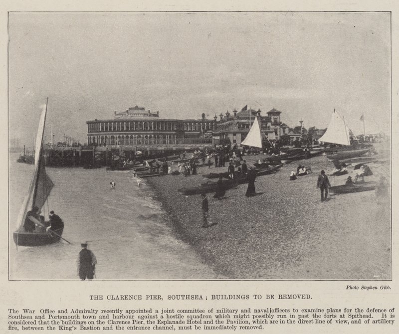 Clarence Pier, Southsea, Poistettavat rakennukset, 2. toukokuuta 1896 tekijältä English Photographer