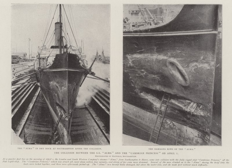 SS Alman ja Kambrian prinsessan törmäys 1. huhtikuuta tekijältä English Photographer