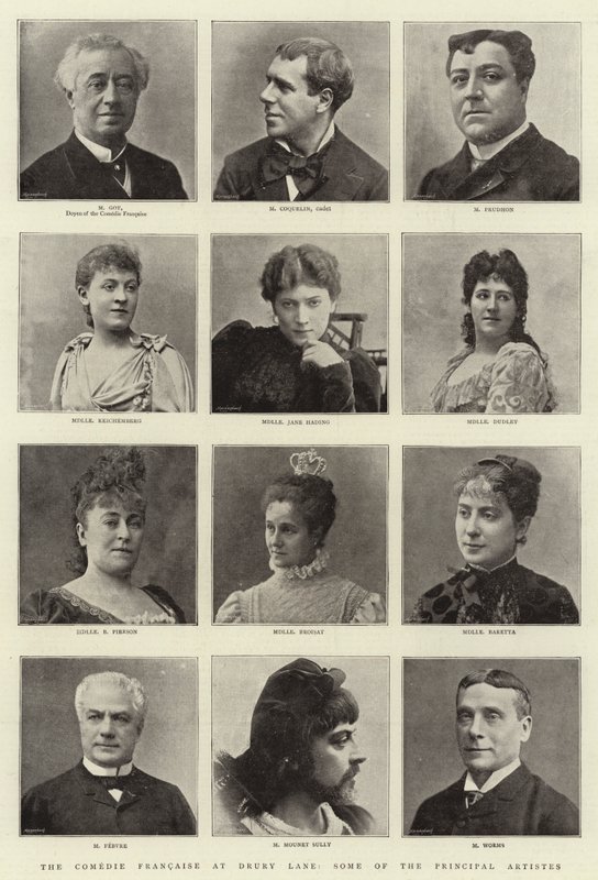 Comedie Francaise Drury Lanella, eräät päätaiteilijat tekijältä English Photographer