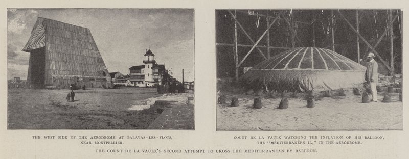 Kreivi De La Vaulxin toinen yritys ylittää Välimeri ilmapallolla tekijältä English Photographer